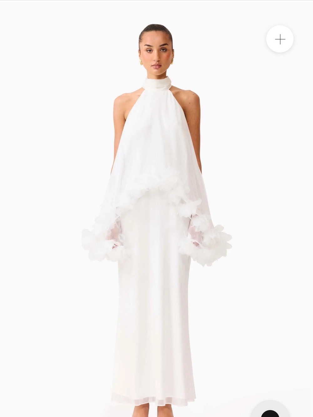 Elliatt Poppy Cape Gown in White